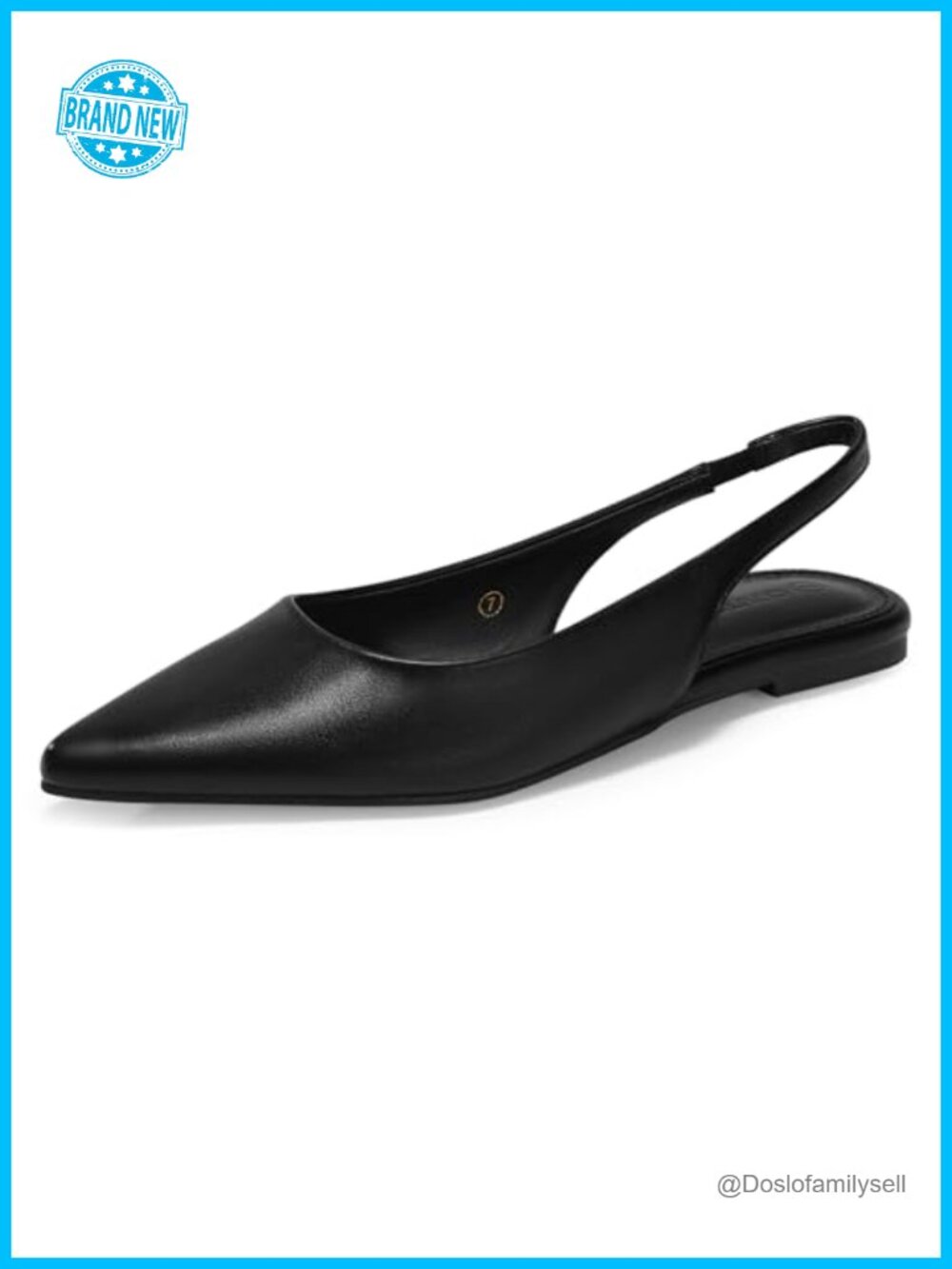 Womens Slingback Flats Pointed Closed Toe Slip On Ballet Dress Shoes Faux
